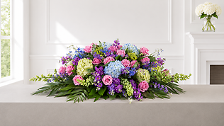Blushing Garden Tribute Casket Spray