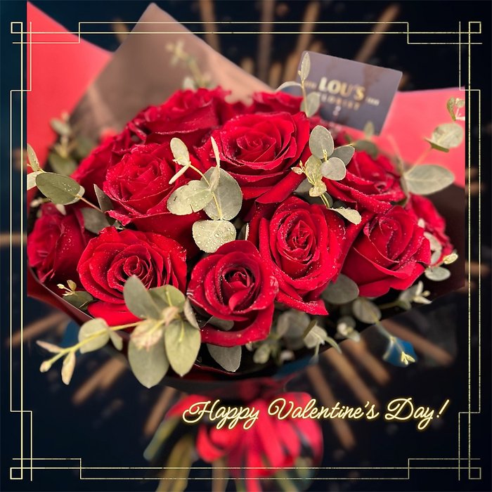 Wrapped Red Rose Bouquet