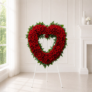 Eternal Love Red Rose Heart Wreath