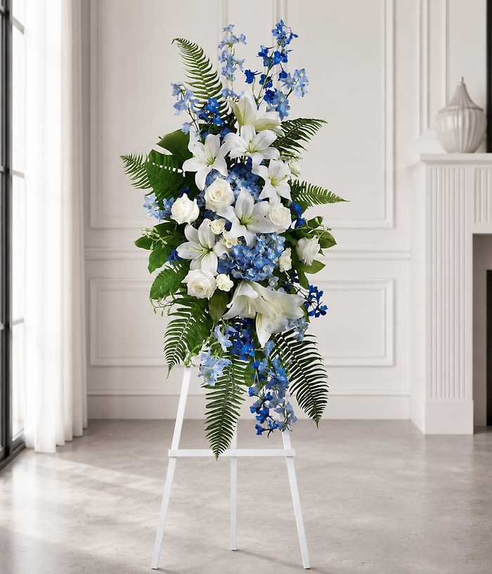 Heavenly Blue Tribute Standing Spray