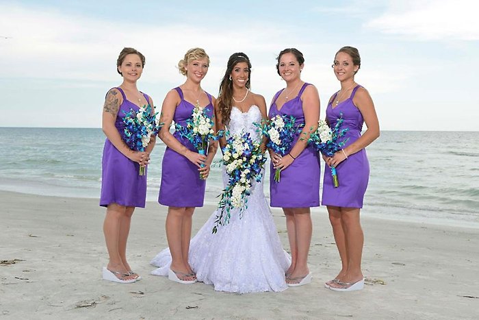 Blue Bom Orchids & Fragrant Stock Flower Large Cascade Bridal Bo