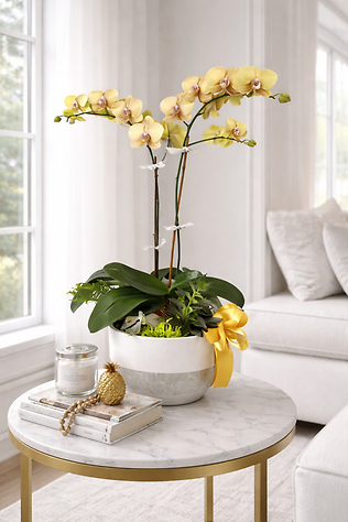 The Orchid With Succulent Plants