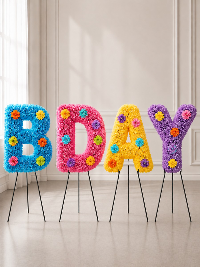 Custom Birth Day Flower Letters