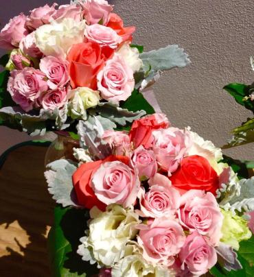 Lisianthus/Spray Roses/Coral Rose Bouquet