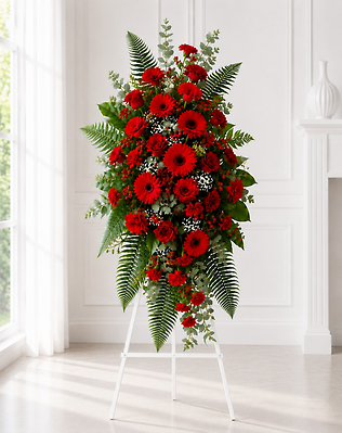 Crimson Remembrance Standing Spray