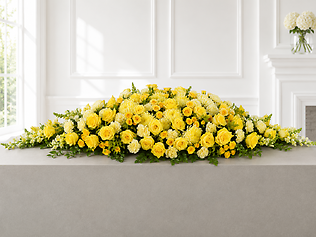 Golden Sunrise Tribute Casket Spray