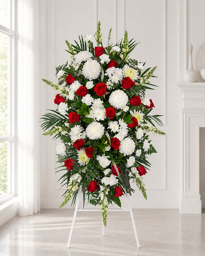 Crimson & White Standing Spray