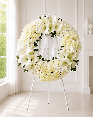 Eternal Grace White Sympathy Wreath