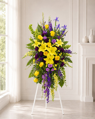 Golden Iris Remembrance Standing Spray