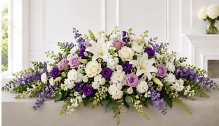 Lavender Sympathy Casket Spray