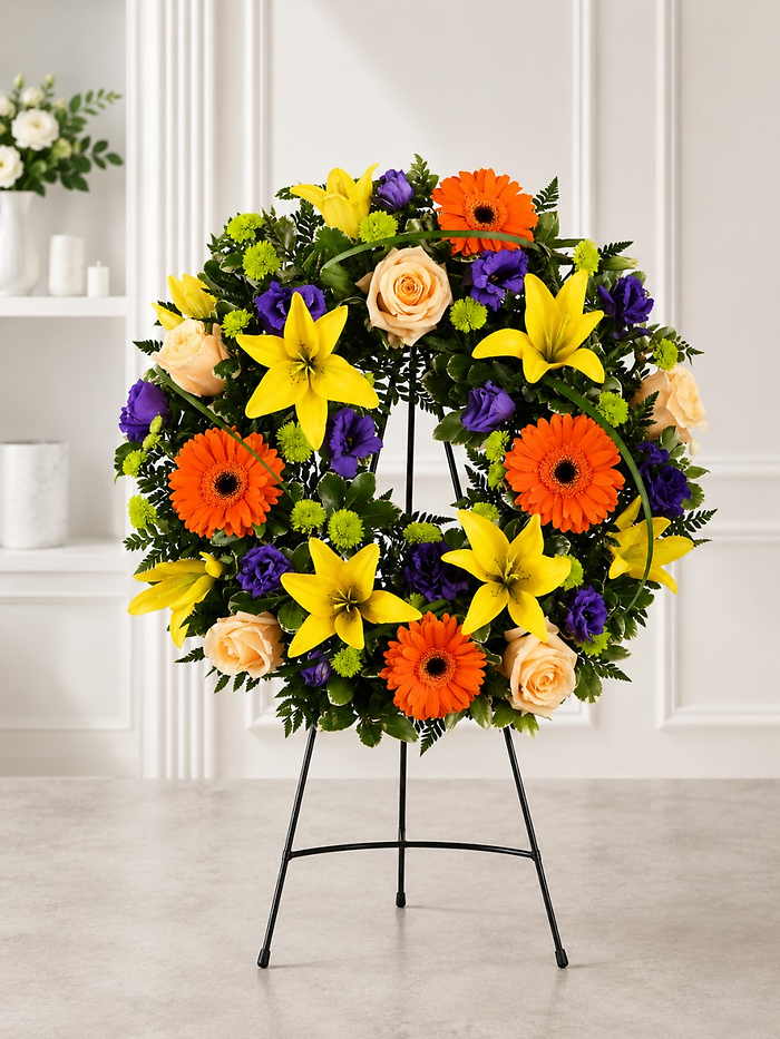 Vibrant Celebration Tribute Wreath