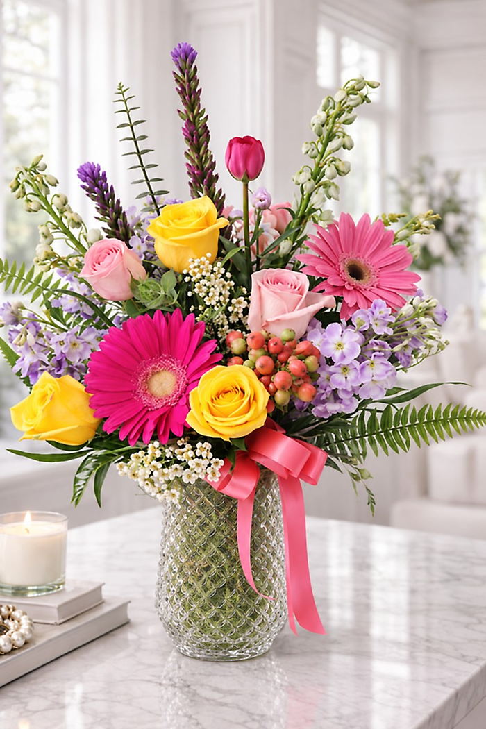 Lou\'s Colorful Birthday Arrangement