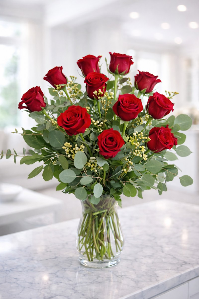 Dozen Long Stem Red Roses