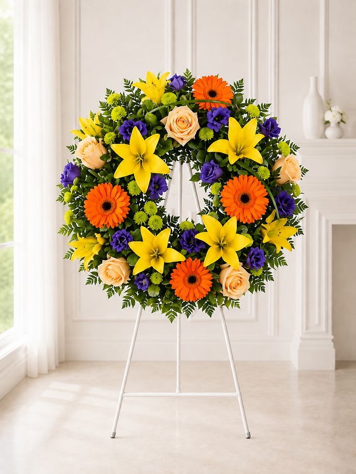 Vibrant Celebration Tribute Wreath