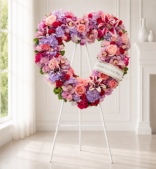 Blushing Garden Heart Wreath