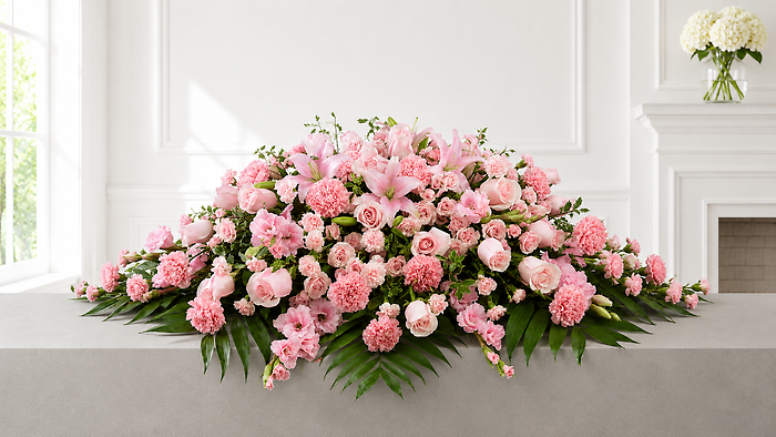 Blush of Grace Tribute Casket Spray