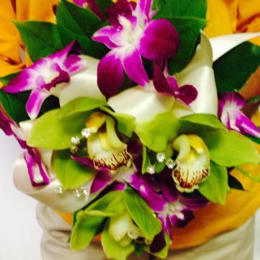 Stunning All Orchid Bridesmaids Bouquet